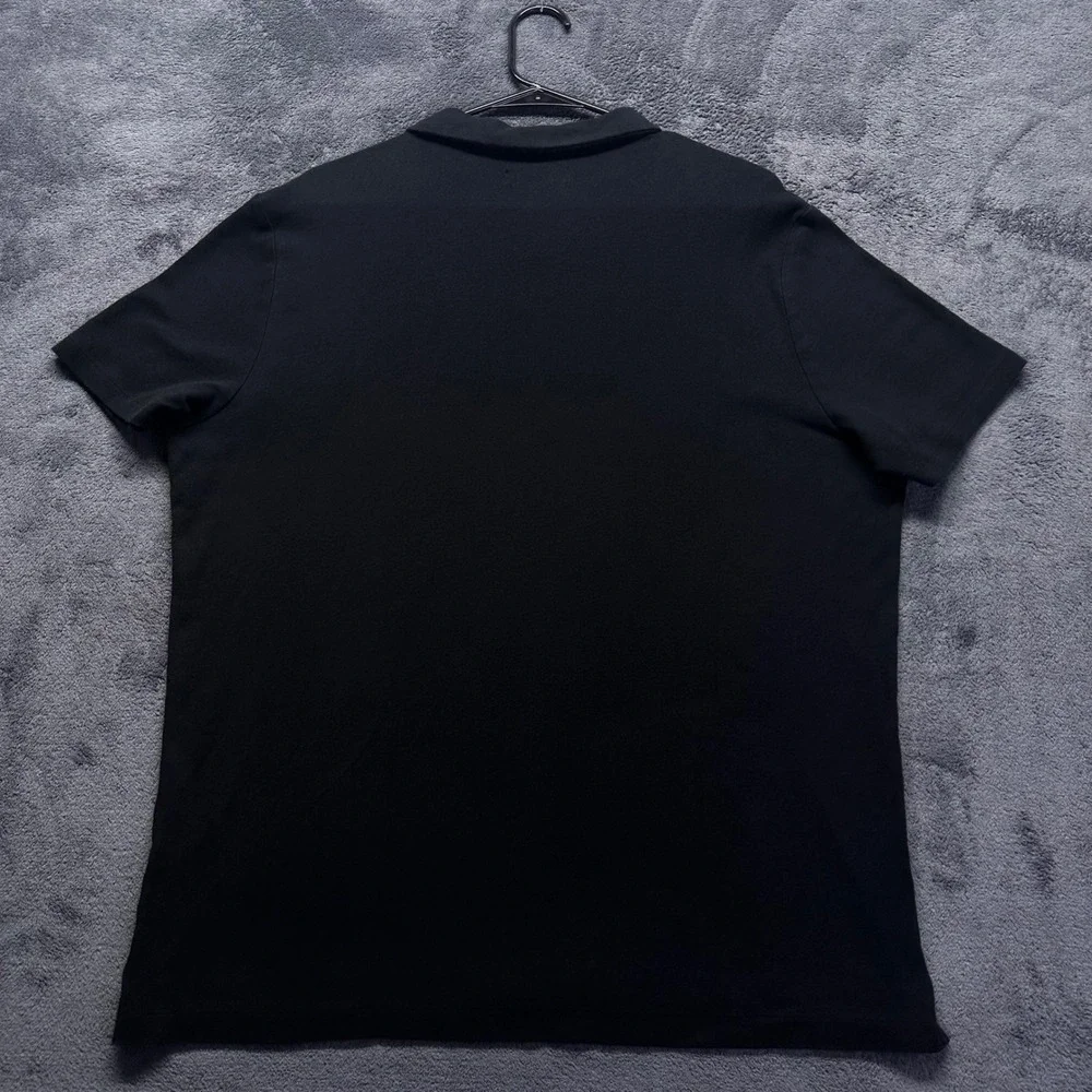 Banana Republic Mens XL Polo Shirt Black Short Sleeve 100% Cotton Solid Logo